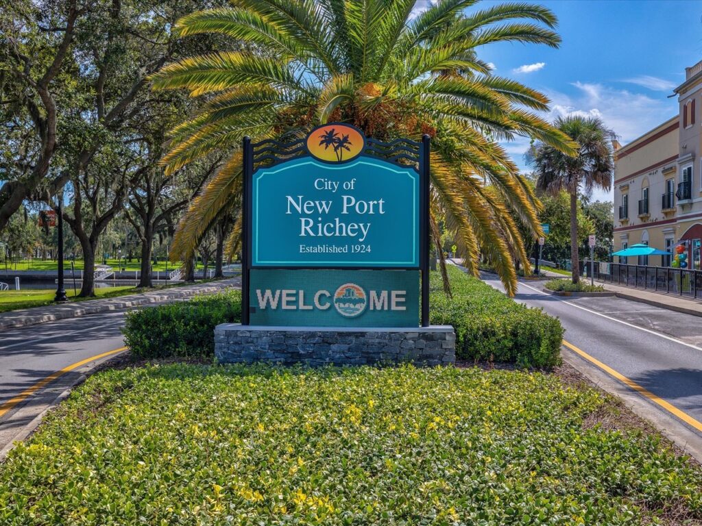 Sign showing welcome to New Port richey.. New Port Richey Real Estate