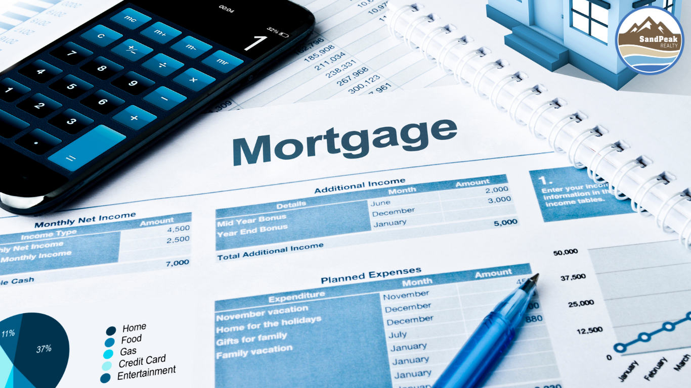Mortgage papers with calculator